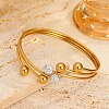 304 Stainless Steel & Rhinestone Cuff Bangles BJEW-E113-01G-1