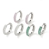 Rack Plating Ring Brass Micro Pave Cubic Zirconia Hoop Earrings EJEW-Z059-12P-1