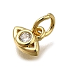 Brass Micro Pave Clear Cubic Zirconia Pendants ZIRC-I070-026G-2