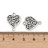 Tibetan Style Alloy Hollow Heart Connector Charms TIBE-S324-18AS-3