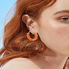 1 Pair Alloy Glass Seed Beads Hoop Earrings EJEW-LP0003-65G-1