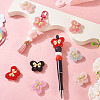 7Pcs 7 Colors Opaque Acrylic Beads and Alloy Bowknot SACR-TA0001-52-7