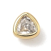 Triangle Brass Micro Pave Cubic Zirconia Cabochons KK-P345-13G-F-2