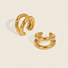 Double Layer 304 Stainless Steel Clip-on Earrings for Women EX6608-1