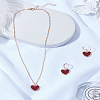 Alloy Enamel Pendant Necklace & Hoop Earrings SJEW-LP0001-14-3