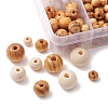 196Pcs 8 Styles Natural Unfinished Wood Beads WOOD-FS0001-09-3