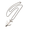 Alloy Whale Pendant Necklaces NJEW-R001-02P-3