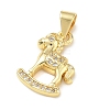 Brass Micro Pave Clear Cubic Zirconia Pendants KK-A303-05J-G-2