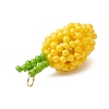 Glass Seed Beaded Mango Pendants PALLOY-MZ00893-02-4