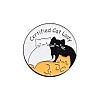 Cat Black Alloy Brooches PW-WGF2401-01-1