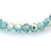 Half Rainbow Plated Glass Faceted(32 Facets) Round Spacer Beads Strands GLAA-A027-3mm-HR04-3