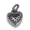 Brass Micro Pave Cubic Zirconia Charms LS-ZIRC-P060-41B-2