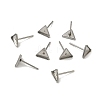 Tarnish Resistant Earring Cabochon Settings 304 Stainless Steel Ear Studs Blank Settings STAS-Q170-11-4