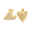 Rack Plating Brass Micro Pave Clear Cubic Zirconia Stud Earrings for Women EJEW-C125-06B-G-4