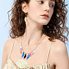 75Pcs 15 Colors Transparent Glass Leaf Pendants GLAA-TA0003-30-9