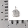 Rack Plating Brass Micro Pave CLear Cubic Zirconia Charms KK-E110-14P-A-3