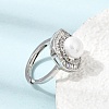 Adjustable Brass Micro Pave Cubic Zirconia Finger Rings CU-CBABA66-02P-2