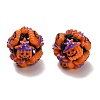 Halloween Theme Polymer Clay Rhinestone Beads with Resin RESI-Z045-02B-01-1