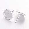 Brass Stud Earring Settings IFIN-Q006-10mm-S-NF-2
