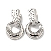 Brass Micro Pave Clear Cubic Zirconia Dangle Hoop Earrings EJEW-E295-25P-1