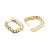 Colorful Cubic Zirconia Rectangle Hoop Earrings EJEW-C028-23G-2