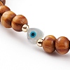 Natural Wood Beads Stretch Bracelets BJEW-JB05848-01-2