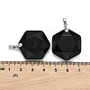 Natural Black Agate Pendants G-E487-95F-3