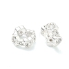 Brass Micro Pave Cubic Zirconia Rondelle European Beads KK-H532-33S-1