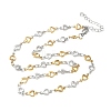 Two Tone 304 Stainless Steel Triangle Link Chain Necklaces for Women NJEW-G201-01GP-4