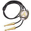 Cowboy Western Alloy Horseshoes & Letter Pendant Bolo Tie Necklaces NJEW-WH20014-02A-1
