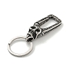 Tibetan Style 316 Surgical Stainless Steel Fittings with 304 Stainless Steel Key Ring FIND-Q101-08AS-03-2