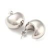 Non-Tarnish 304 Stainless Steel Plain Dome Stud Earrings EJEW-H102-01P-2