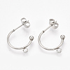 Non-Tarnish 304 Stainless Steel Stud Earring Findings STAS-T047-21-1