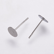 304 Stainless Steel Stud Earring Settings X-STAS-K146-009-6mm