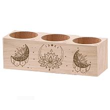 3 Hole Wood Candle Holders DIY-WH0375-004