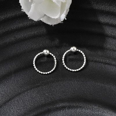 Brass Ball Captive Bead Nose Ring AJEW-G075-01S-01-1