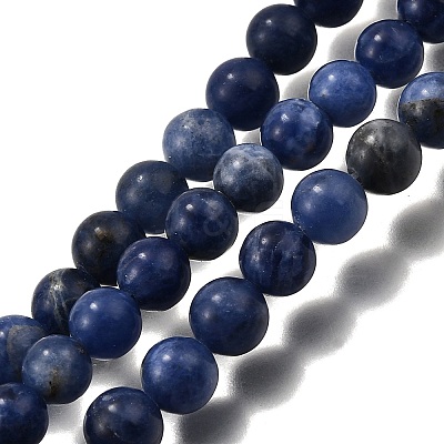 Natural Sodalite Round Beads Strands G-E329-10mm-39-1