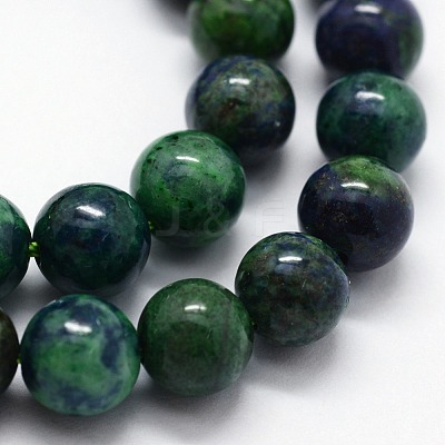 Natural Chrysocolla and Lapis Lazuli Beads Strands G-I199-37-4mm-1