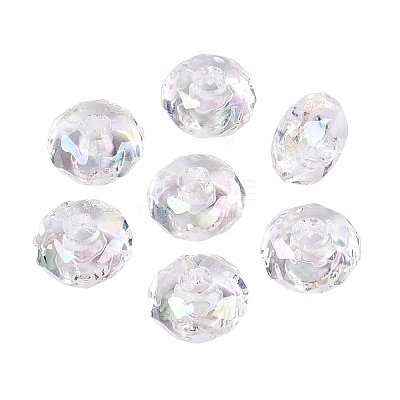 Independence Day Transparent Acrylic European Beads OACR-E033-25M1-1