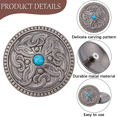 10Pcs Antique Silver Alloy Decorative Rivets BUTT-GF0004-22C-1