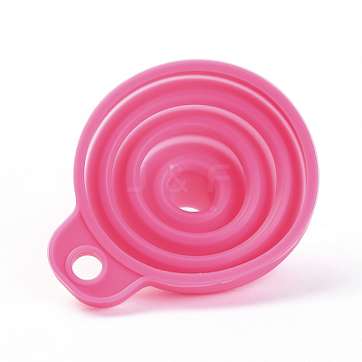 Portable Foldable Silicone Funnel Hopper AJEW-WH0104-40C-1