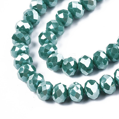 Electroplate Glass Beads Strands EGLA-A034-P8mm-A09-1