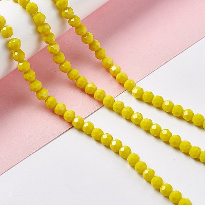 Faceted(32 Facets) Glass Beads Strands EGLA-J042-35B-01-1