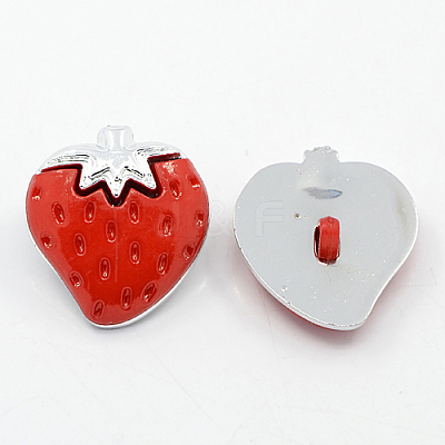 Strawberry Plating Acrylic Shank Buttons BUTT-D010-02-1