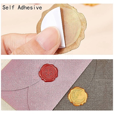 100Pcs Adhesive Wax Seal Stickers DIY-CP0010-70A-1