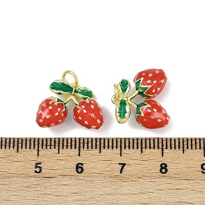 Brass Enamel Pendants KK-H072-18G-14-1