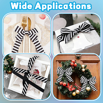 Polyester Stripe Pattern Ribbon OCOR-WH0078-526A-02-1