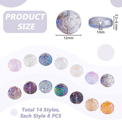 112Pcs 14 Styles Electroplated Glass Beads GLAA-GA0002-40-1
