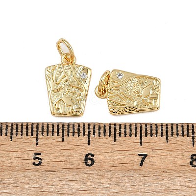 Brass Pave Cubic Zirconia Pendants KK-A269-28G-1
