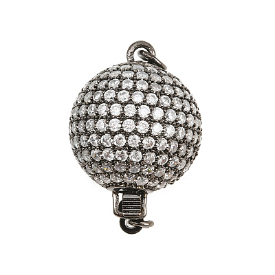 Brass Micro Pave Clear Cubic Zirconia Box Clasps CU-CBA8324-01B-1
